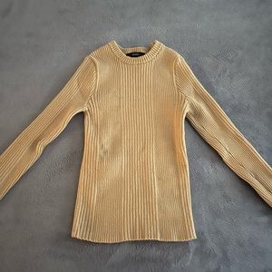 Ribbed knit tan sweater